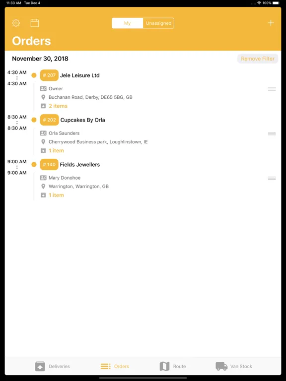 Deliver for SAP Business One iPad  Screenshots