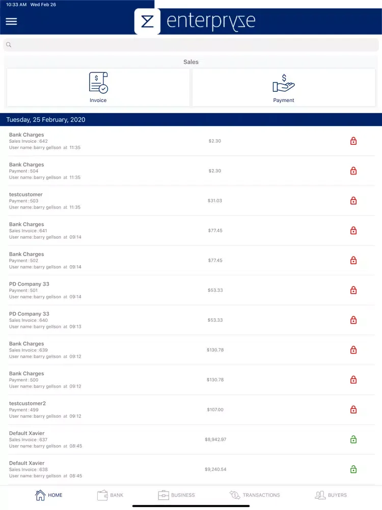 Enterpryze mobileCollect POS iPad  سکرین شاٹس