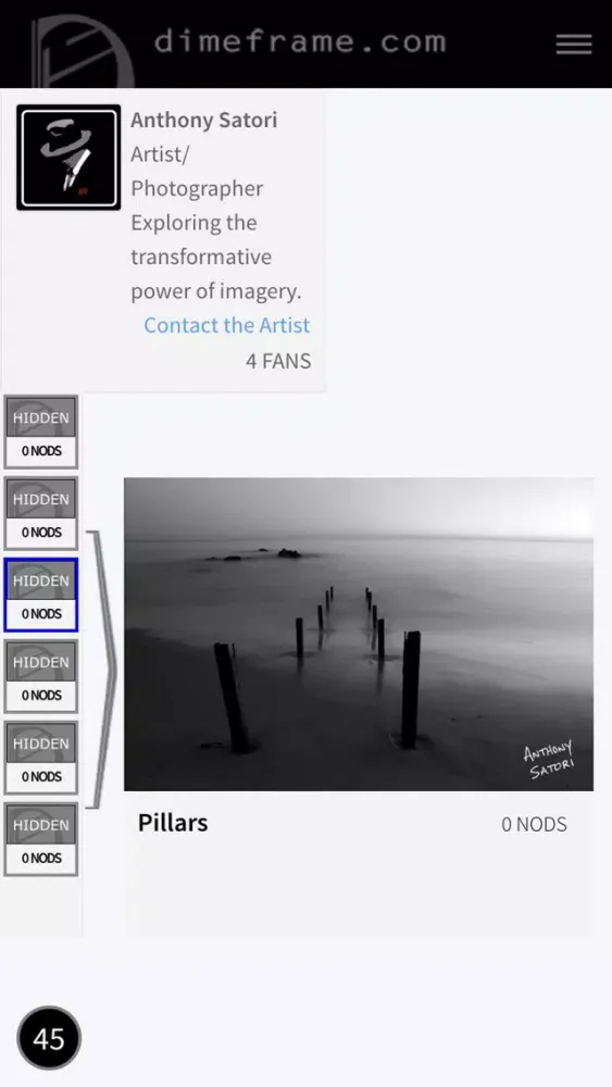 ภาพหน้าจอของ DimeFrame.com