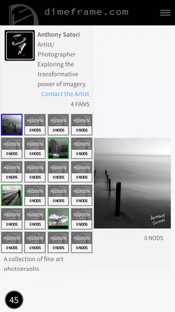 ภาพหน้าจอของ DimeFrame.com