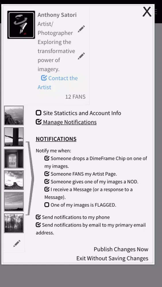 ภาพหน้าจอของ DimeFrame.com