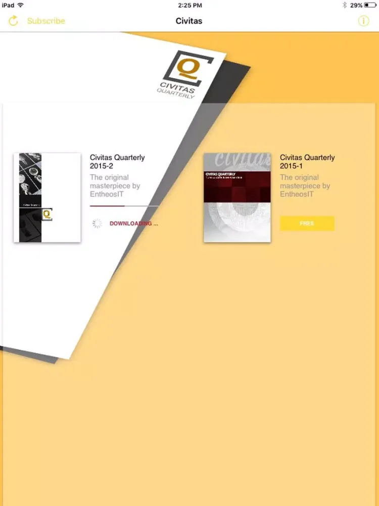 Screenshot di Civitas Magazine iPad 