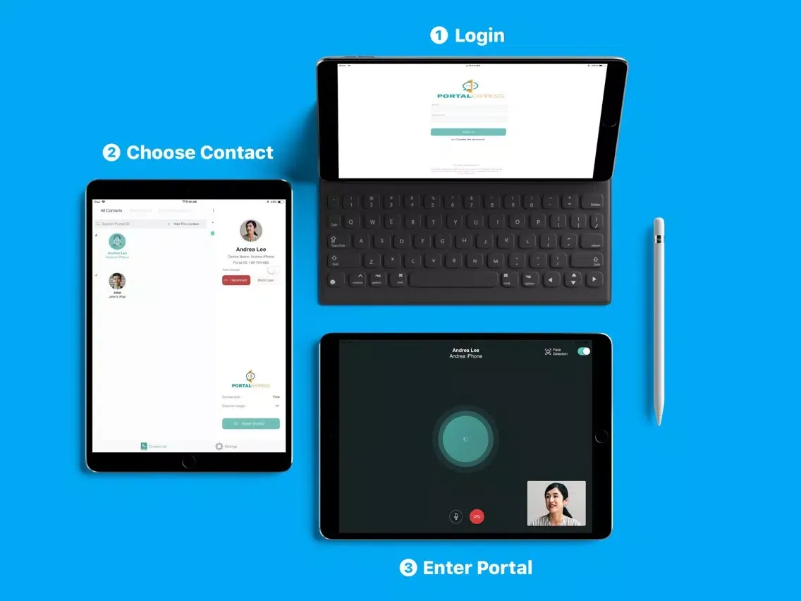 ภาพหน้าจอของ Portal Express iPad 