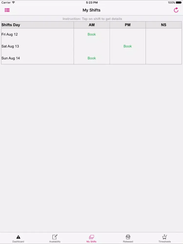North Shore Member App iPad  Screenshots