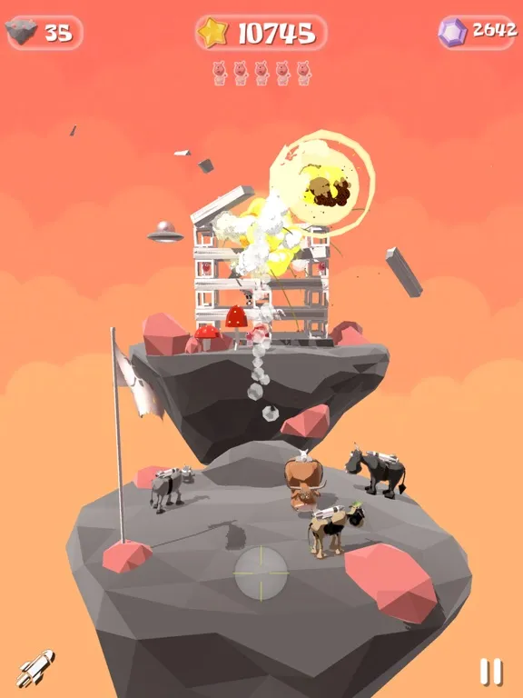 Capturas de pantalla de Rocket Cows iPad 