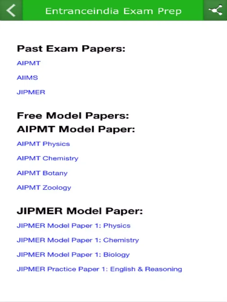 Entranceindia Exam Prep iPad 应用截图