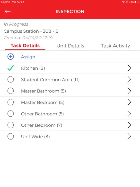 Ảnh chụp màn hình của Entrata Facilities iPad 