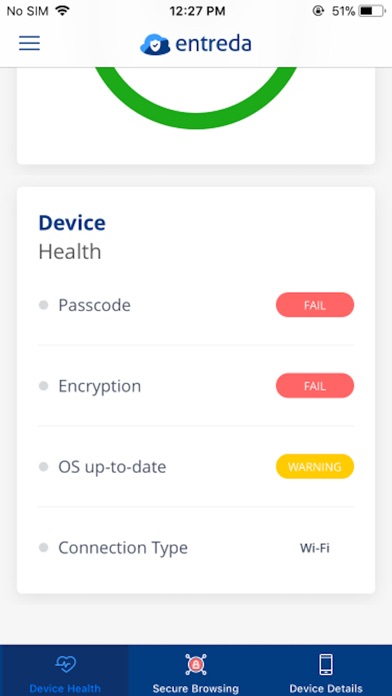 ภาพหน้าจอของ Entreda Mobile Compliance