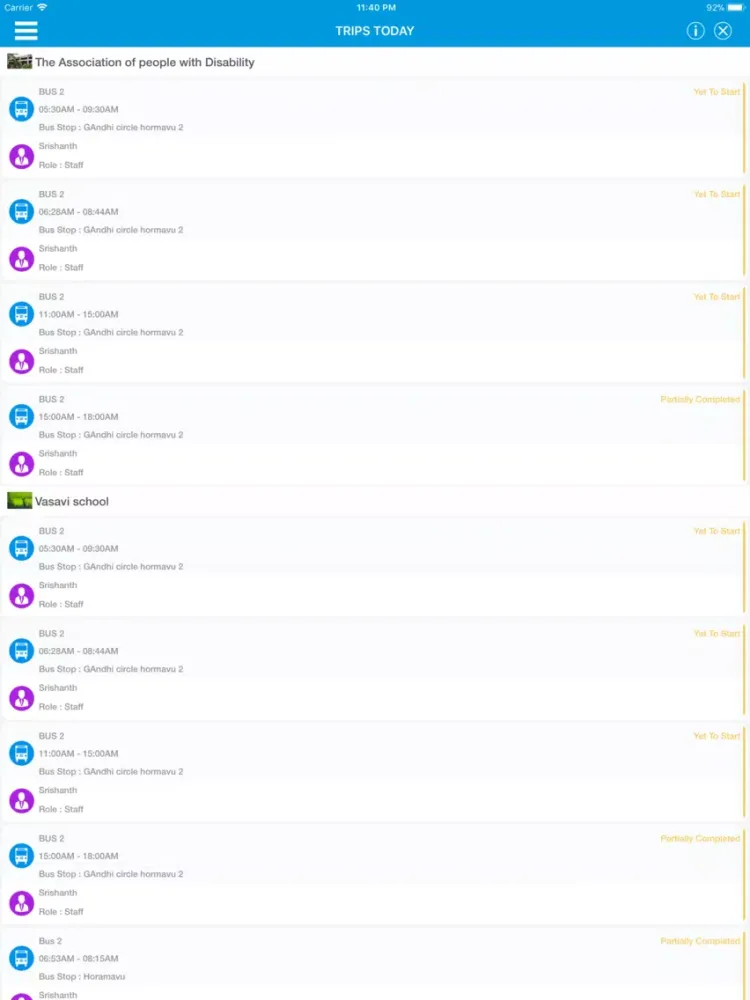 ID8 - School Bus Monitoring iPad  স্ক্রিনশট