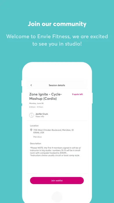 Envie Fitness Meridian Screenshots