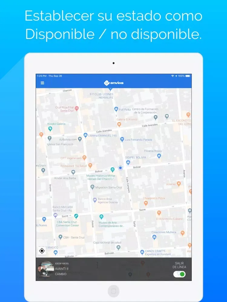ภาพหน้าจอของ envíos – Conductor iPad 