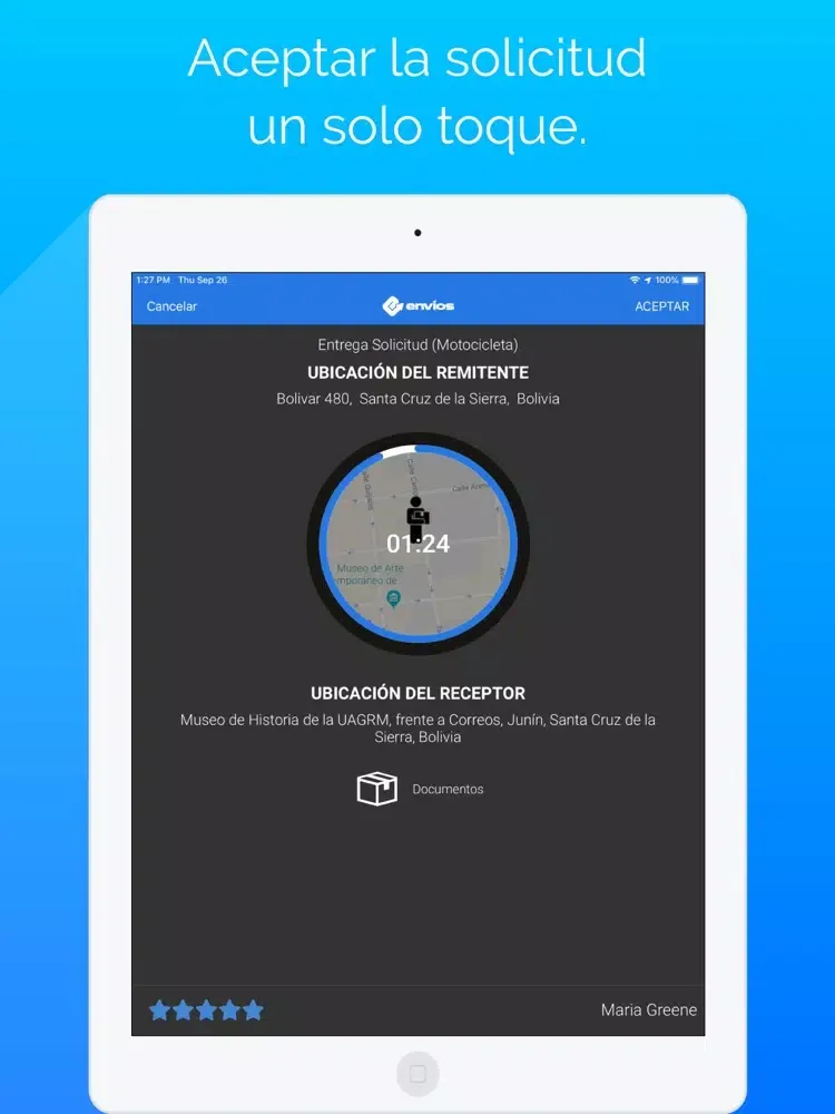 ภาพหน้าจอของ envíos – Conductor iPad 