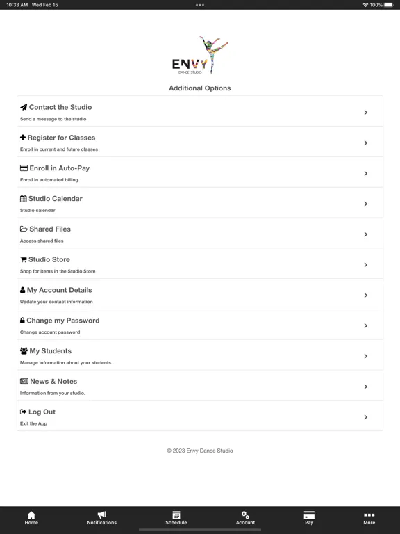 Envy Dance Studio iPad  Screenshots