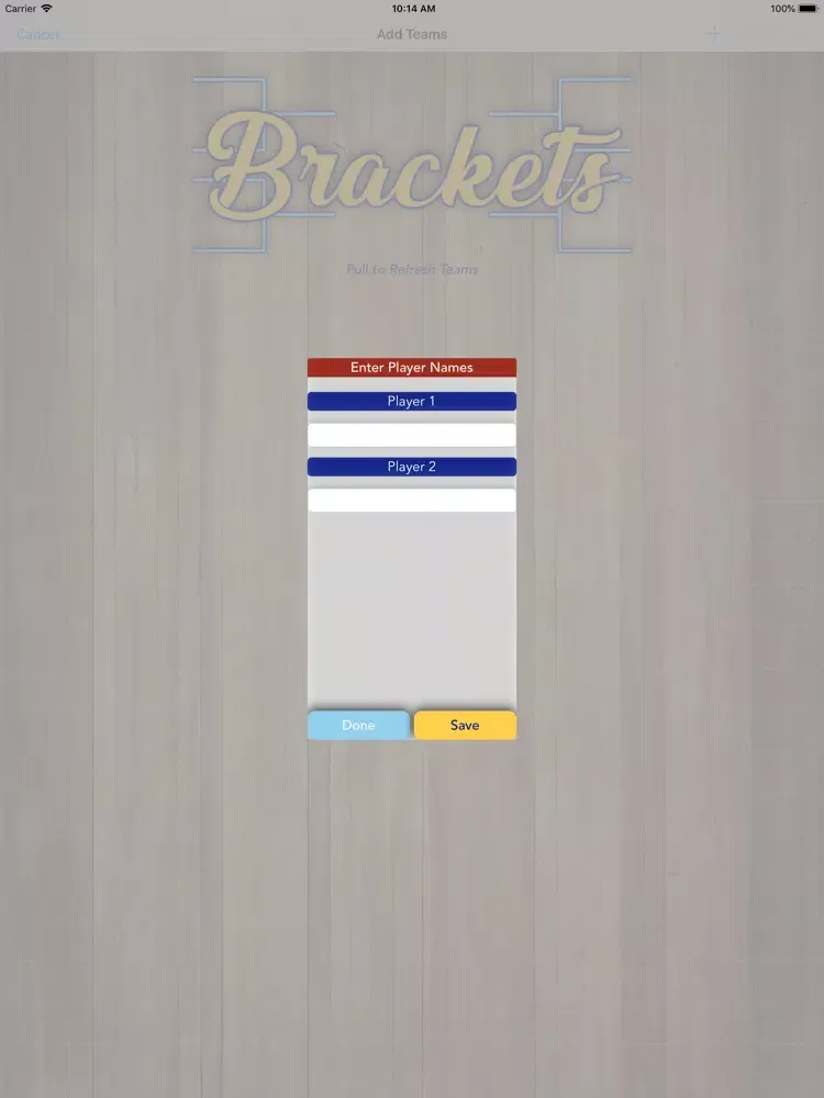 Brackets - For Game Night iPad  Screenshots