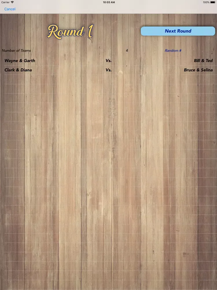 Brackets - For Game Night iPad  Screenshots