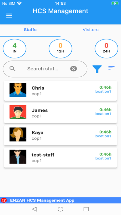 Zrzuty ekranu HCS management app