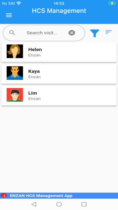 Zrzuty ekranu HCS management app