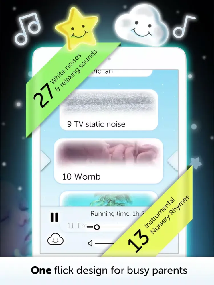 Capturas de tela do Baby White Noise generator + Nursery Rhymes music iPad 
