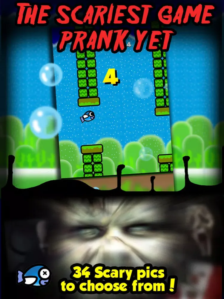 Scary Fish - Flappy Game Prank iPad  Screenshots