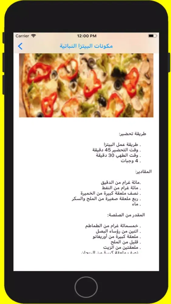وصفات بيتزا بدون انترنت 스크린샷