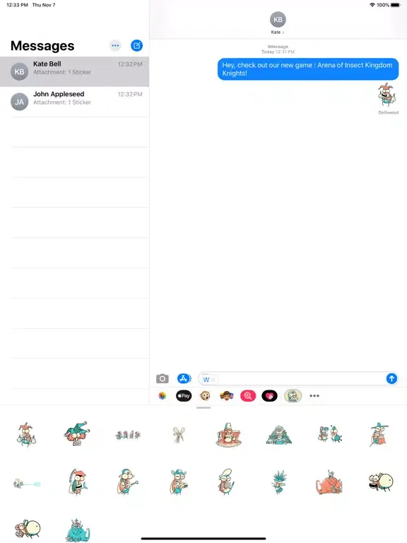 Insect Kingdom Knight Stickers iPad 应用截图