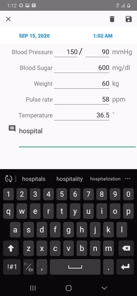 Blood Diary (Diabetes Note) Screenshots
