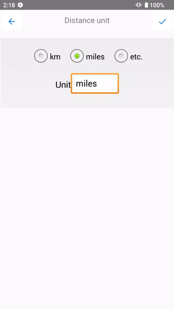 Tangkapan layar Vehicle Logbook