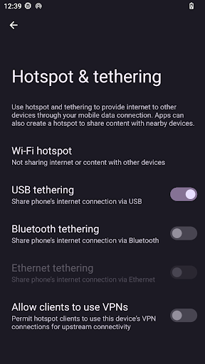 Quick USB Tethering Wifi Screenshots