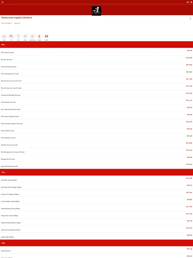 Tangkapan layar Legado Cebicheria iPad 