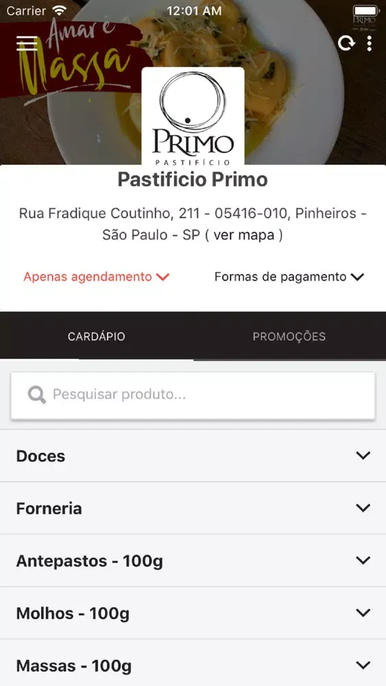 Capturas de pantalla de Pastifício Primo SP