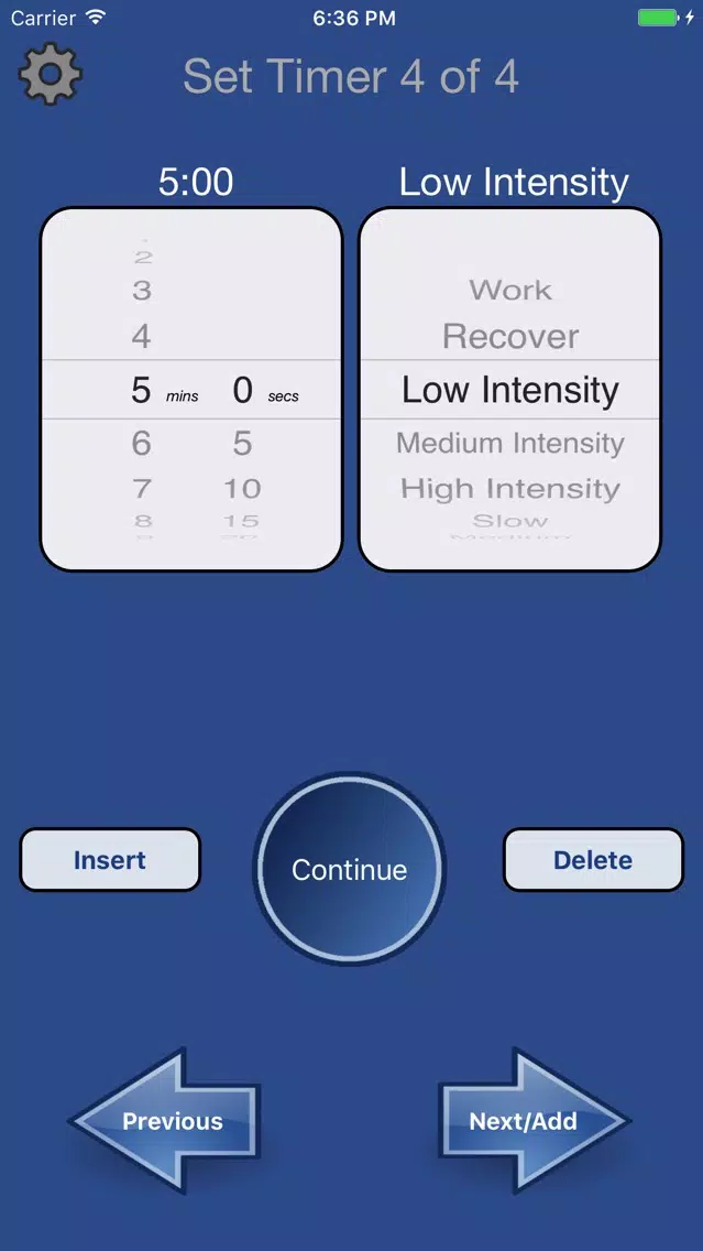Tangkapan layar Interval Wizard