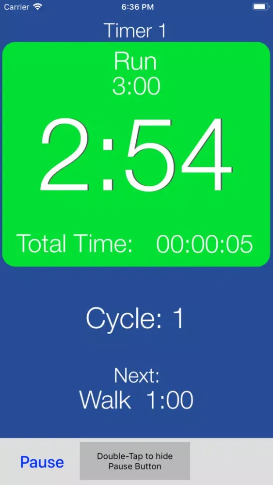 Tangkapan skrin Run Walk Intervals