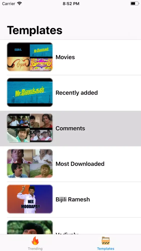 Captures d'écran de Tamil Trending Memes