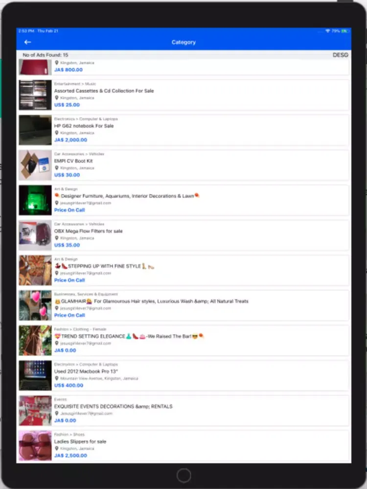 Capturas de tela do EpicLinx - #1 Classified Ads iPad 
