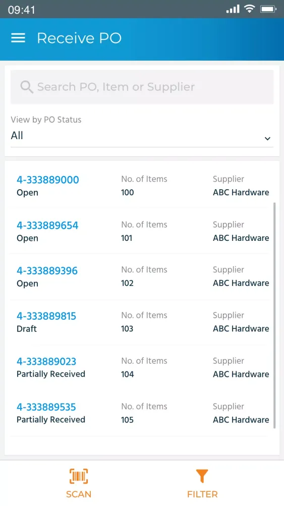 ภาพหน้าจอของ Epicor Mobile+