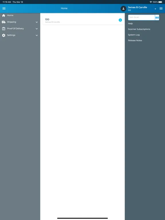 Tangkapan layar Epicor MFG POD iPad 