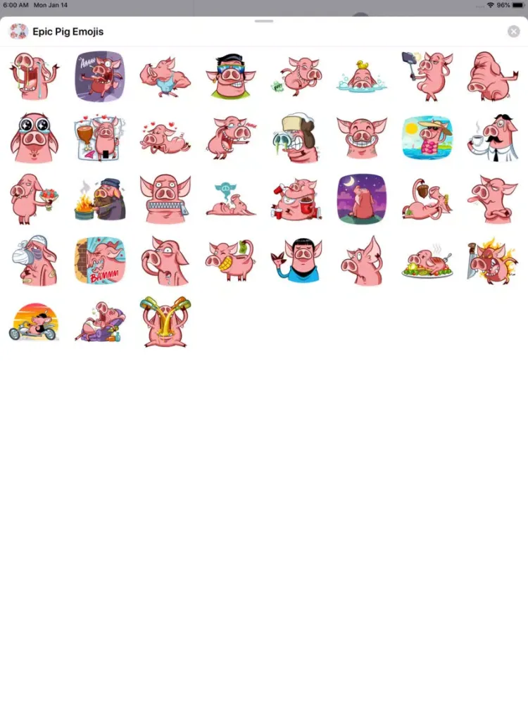 ภาพหน้าจอของ Epic Pig Emojis iPad 