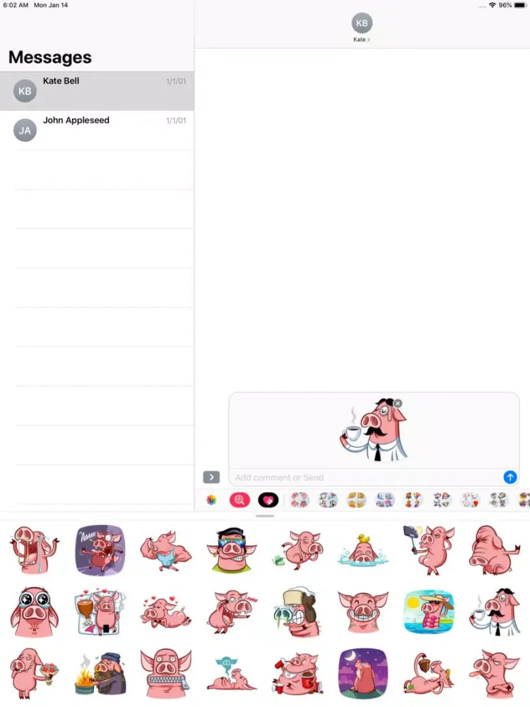 ภาพหน้าจอของ Epic Pig Emojis iPad 