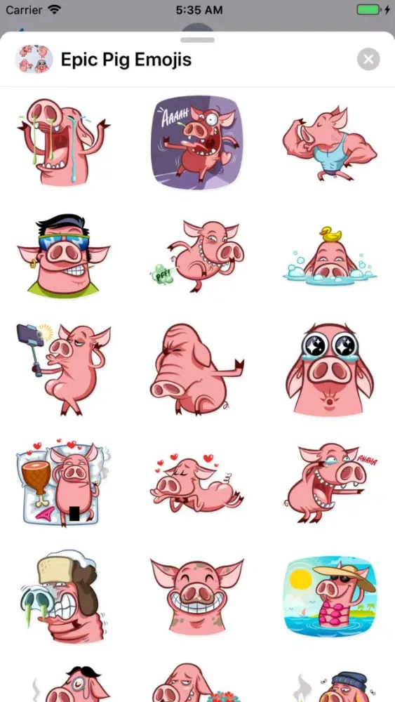 ภาพหน้าจอของ Epic Pig Emojis