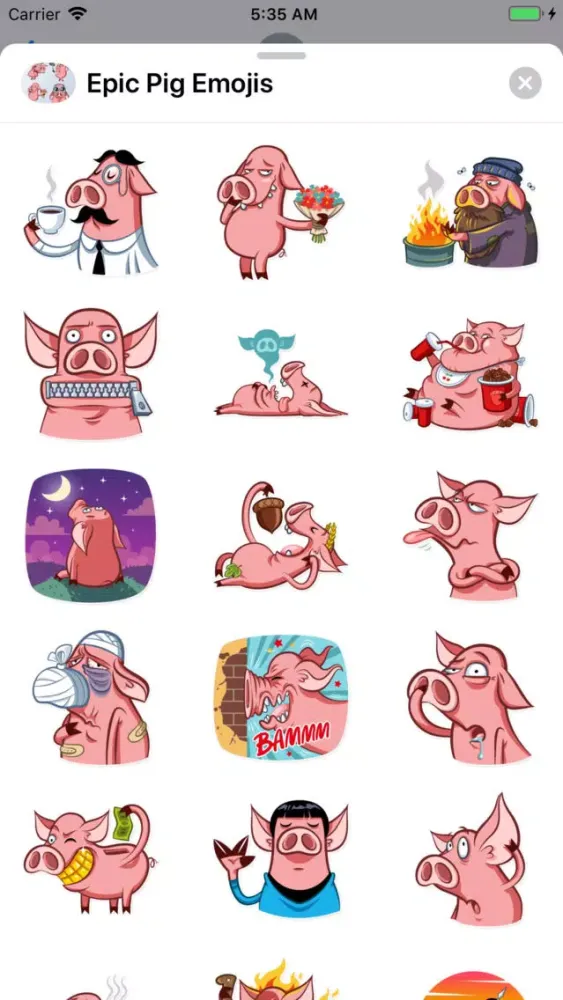 ภาพหน้าจอของ Epic Pig Emojis
