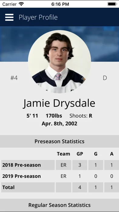 Screenshot di Erie Otters Mobile