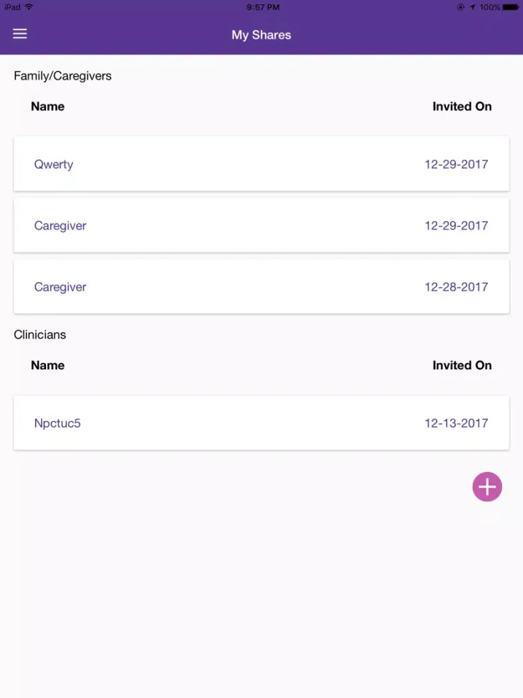 Ảnh chụp màn hình của My Seizure Diary iPad 