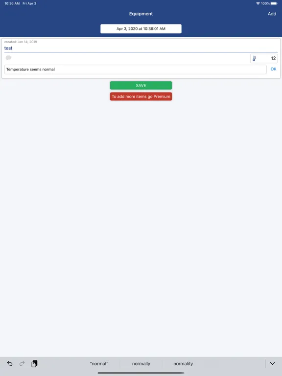 Скриншоты Temperature Log Book iPad 