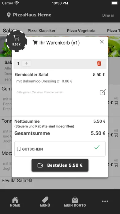 Zrzuty ekranu Pizzahaus - Herne
