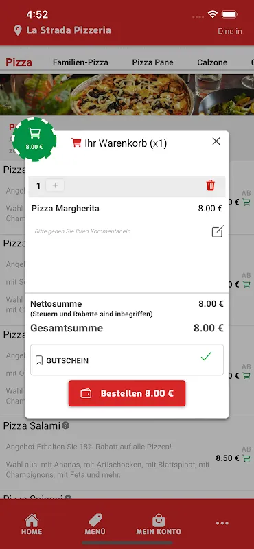 Capturas de pantalla de La Strada Pizzeria Stolberg