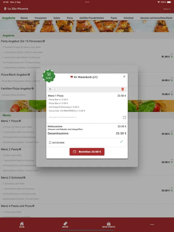 Скриншоты La Zila Pizzeria iPad 