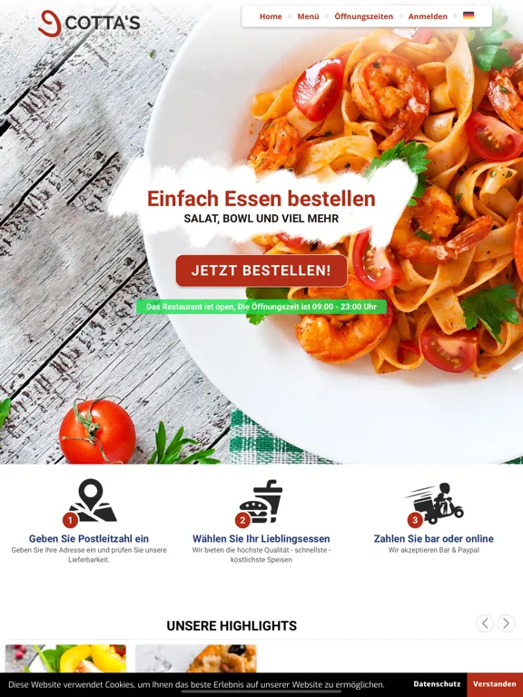 Restaurant Cottas iPad  Screenshots