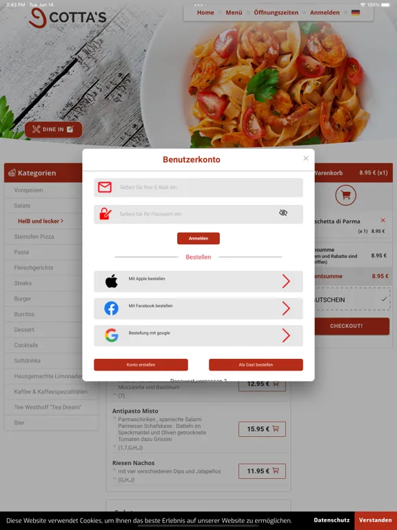 Restaurant Cottas iPad  Screenshots