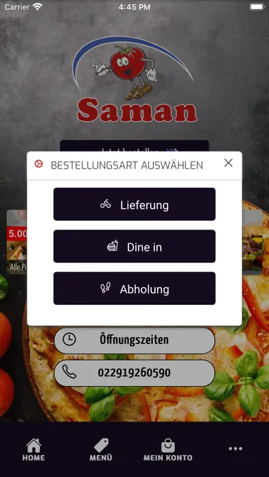 Capturas de tela do Saman Pizzeria