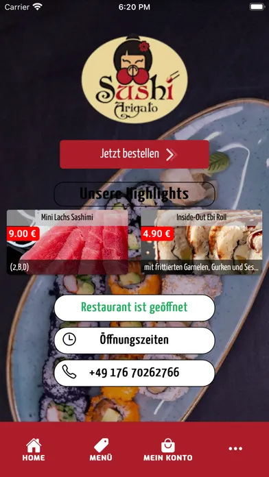 Ảnh chụp màn hình của Sushi Arigato